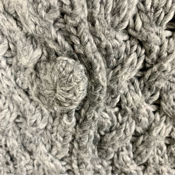 Kenji Sweater‎ Vest Cardigan Fisherman Chunky Gray Cottagecore Sz S Cozy EUC - Picture 5 of 9